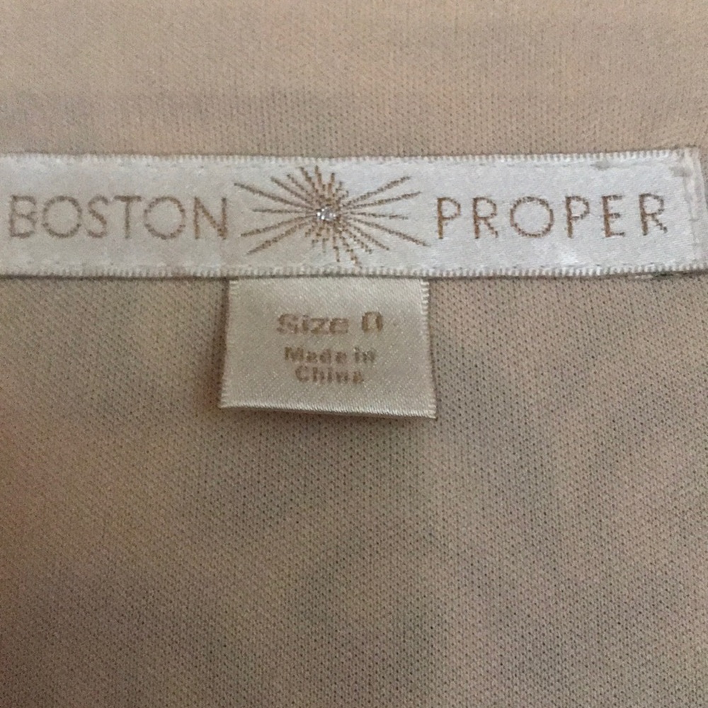 Boston Proper Purple and Beige faux wrap dress - Picture 2 of 5